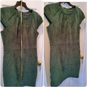 Sharagano green dress w/gold belt. Size 10